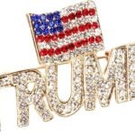 Crystal Trump Pin with USA Flag - 2024 Election Gift