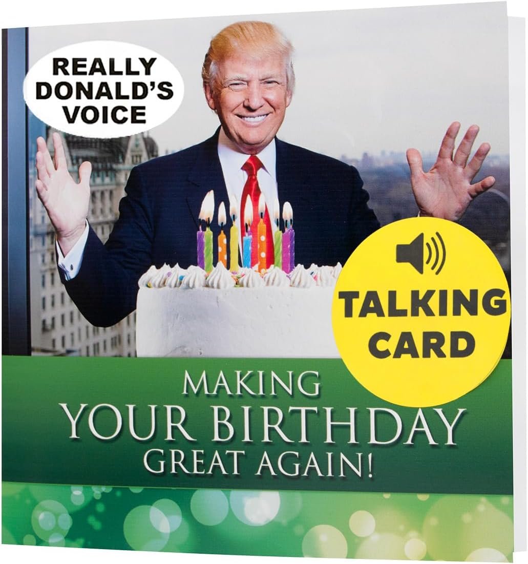 Donald Trump Talking Birthday Card - Hilarious Green Gift
