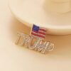 Sparkling Trump Brooch Pin - USA Flag 2024 Support