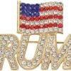 Sparkling Trump Brooch Pin - USA Flag 2024 Support