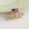 Sparkling Trump Brooch Pin - USA Flag 2024 Support