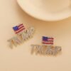 Sparkling Trump Brooch Pin - USA Flag 2024 Support