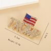 Sparkling Trump Brooch Pin - USA Flag 2024 Support
