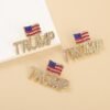 Sparkling Trump Brooch Pin - USA Flag 2024 Support