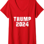 Trump 2024 Women's V-Neck T-Shirt - Keep America Great!