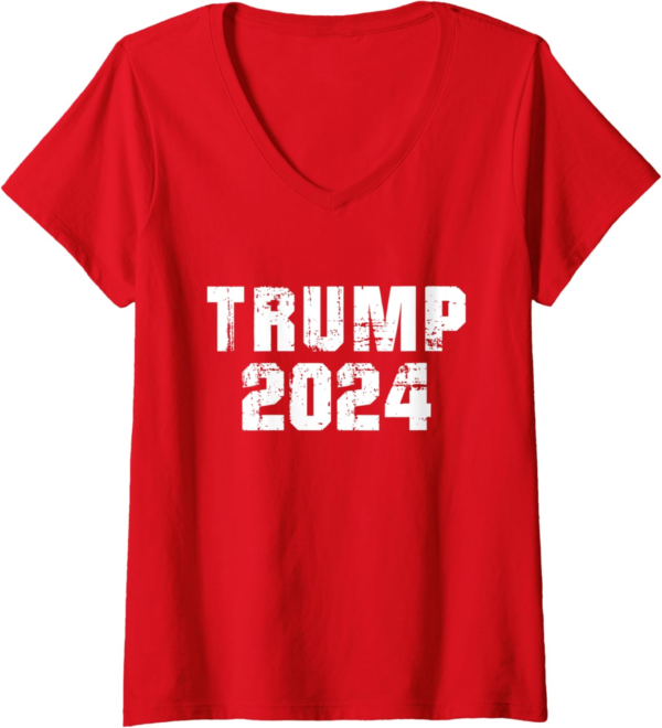 Trump 2024 Women's V-Neck T-Shirt - Keep America Great!